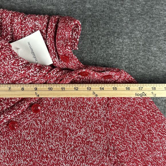 Croft & Barrow Marled Sweater Womens Sz Large Red Turtle Neck Cable Knit NWT - Picture 5 of 10